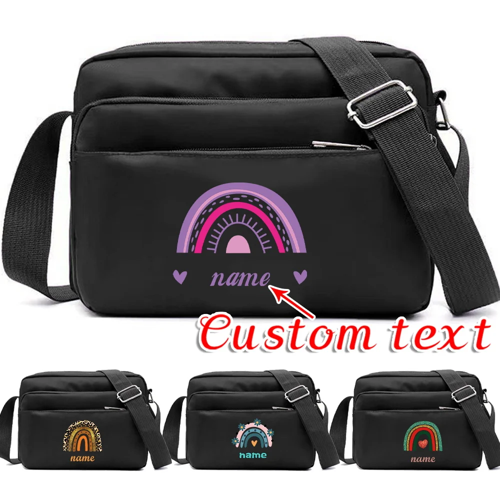 

Персонализированная сумка через плечо с именем, регулируемыми ремнями, кошельком для монет и органайзером для косметики