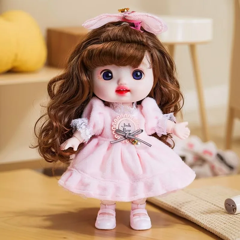 20cm Kawaii Lolita สาวเจ้าหญิงตุ๊กตา 1/8 BJD น่ารัก Big Eye สีขาวผิวข้อต่อเด็กเคลื่อนย้ายได้สาว DIY Play House ของเล่นวัน...