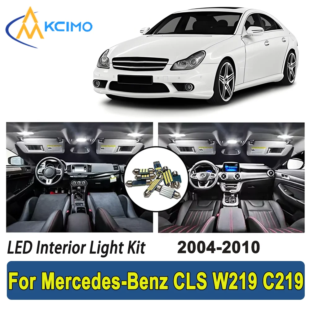 

Новая лампочка для Mercedes-Benz CLS W219 C219 (2004-2010) Яркий светодиодный светильник премиум-класса для внутреннего купола с картой, комплект освещения багажника, автомобильные светодиодные лампы