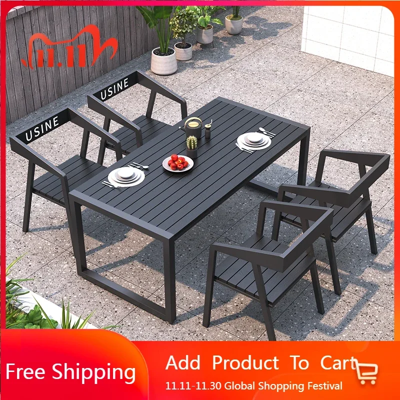 

Modern Dining Outdoor Tables Garden Luxury Lounge Minimalist Outdoor Tables Armchair Backyard Jardin Mobiliario Furniture