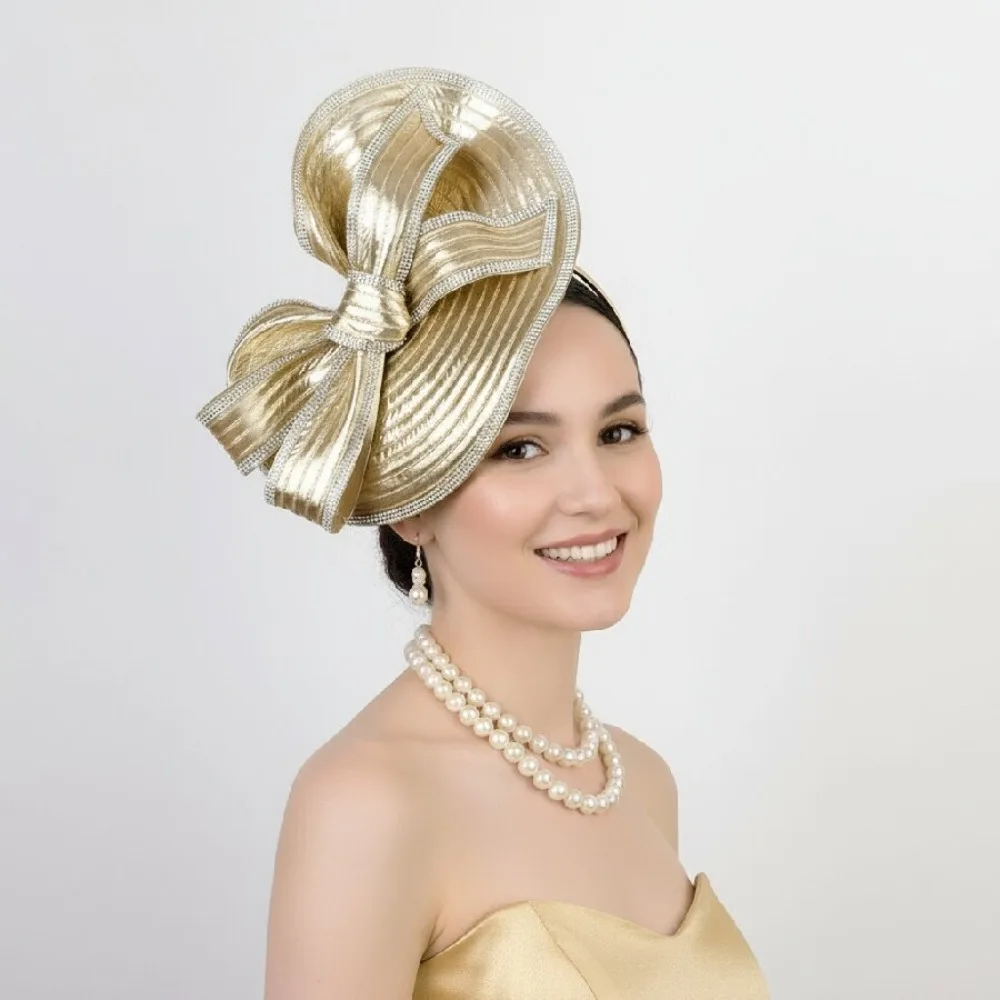 

Exquisite Vintage Fascinator Hat Bowknot Hair Band Elegant Bride Headdress Formal Hat Top Hat Masquerade Hair Band Wedding