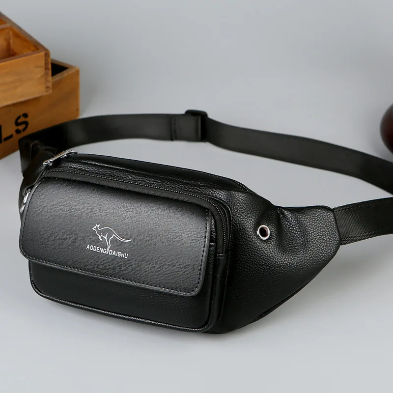 

Новая мужская нагрудная сумка, простая повседневная поясная сумка с отверстием для наушников, многослойная сумка на плечо большой вместимости для портативности на открытом воздухе