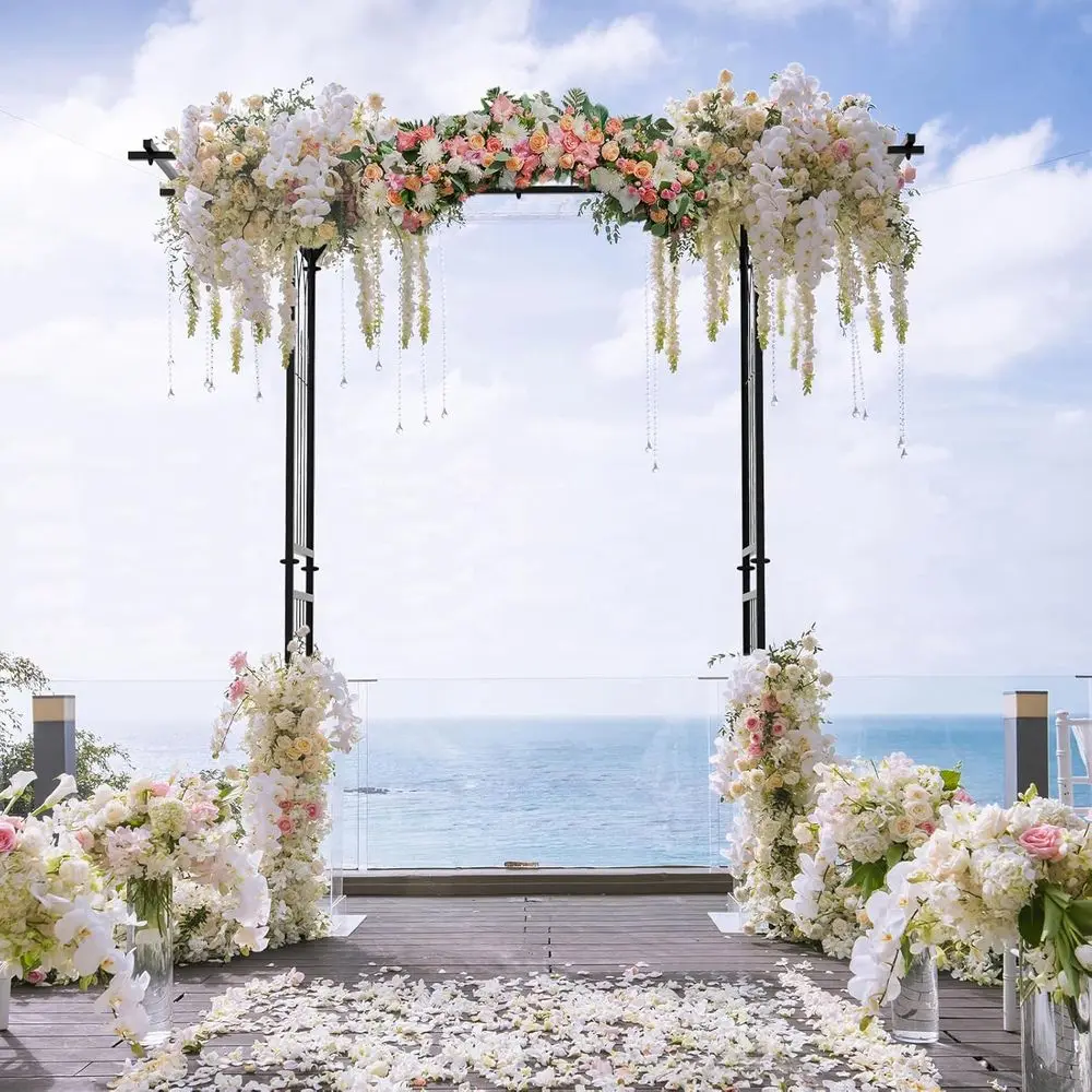 

Металлическая садовая решетка высотой 6,8 футов для вьющихся растений, роз, лоз, уличная пергола, садовая арка и декор для свадеб