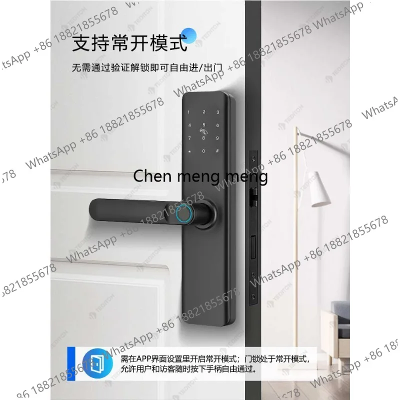 Open the handle with one grip, fingerprint lock, American hot-selling house door lock, all graffiti APP smart lock