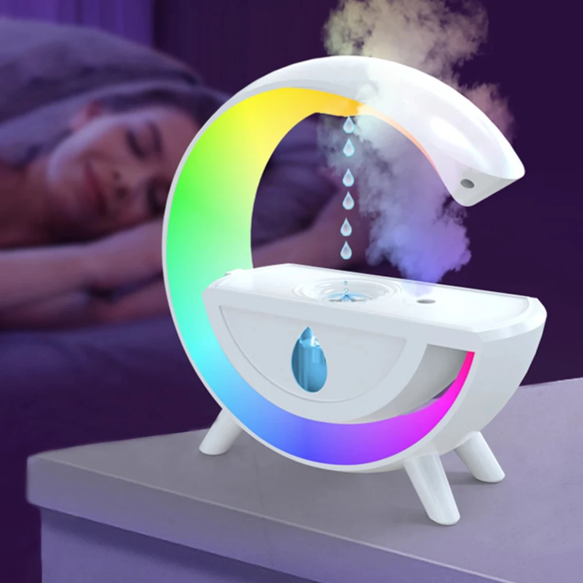 Anti-gravity Air Humidifier Diffuser Creative Aromatherapy  Droplet RGB Table Lamp Night Light  Office Bedroom