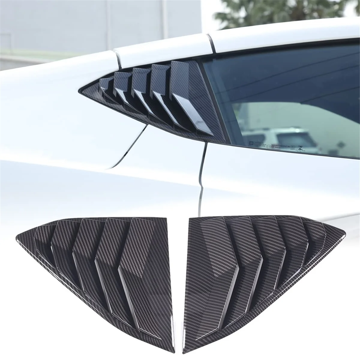 Para Chevrolet Corvette C8 2020-2023 persianas de ventana lateral trasera de coche parasoles de ventilación cubierta accesorios embellecedores ABS fibra de carbono