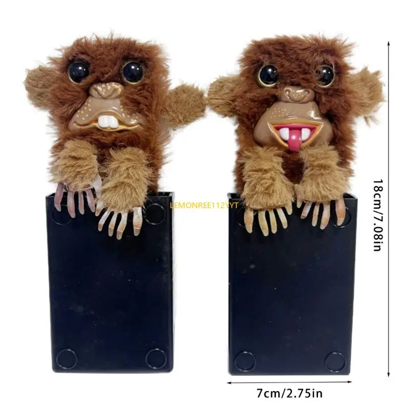 23GD Halloween Simulazione Monkey Box Esilarante Scatto Monkey Box giocattolo Halloween Scherzo divertente Prank Props realistic