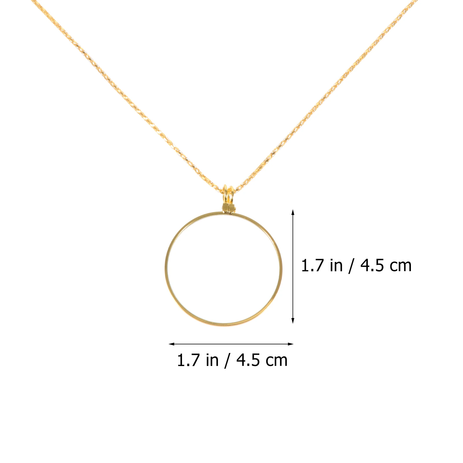 

2Pcs Magnifying Glass Necklace Zinc Alloy 5X Reading Aid Pendant Chain Elderly Travel Book Map Sewing Jewelry Collectors