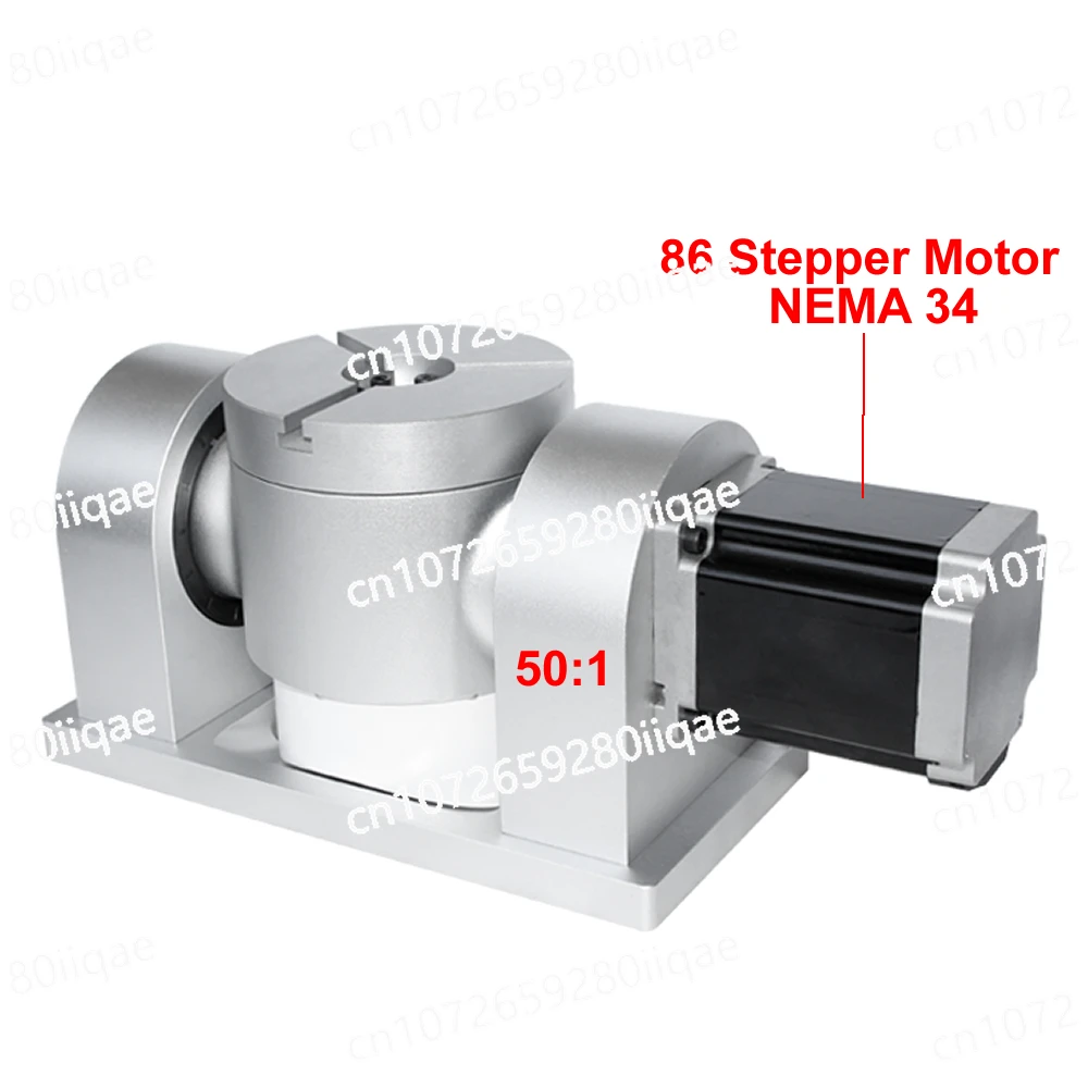 

CNC 4th 5th A C Axis Rotary Axis Speed Reducing Ratio 50:1 NEMA34 86 Stepper Motor for Milling Machine