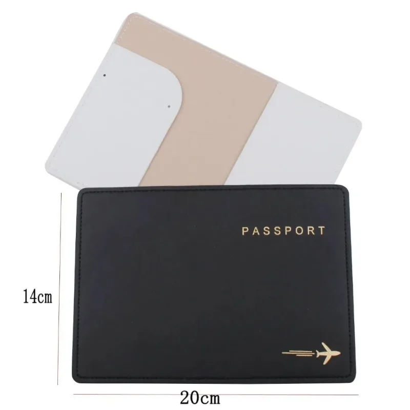 Unisex PU Leather Slim Travel Passport Cover, Nova moda simples, organizador de cartões preto e branco, suporte do caso, carteira fina, carteira de passaporte