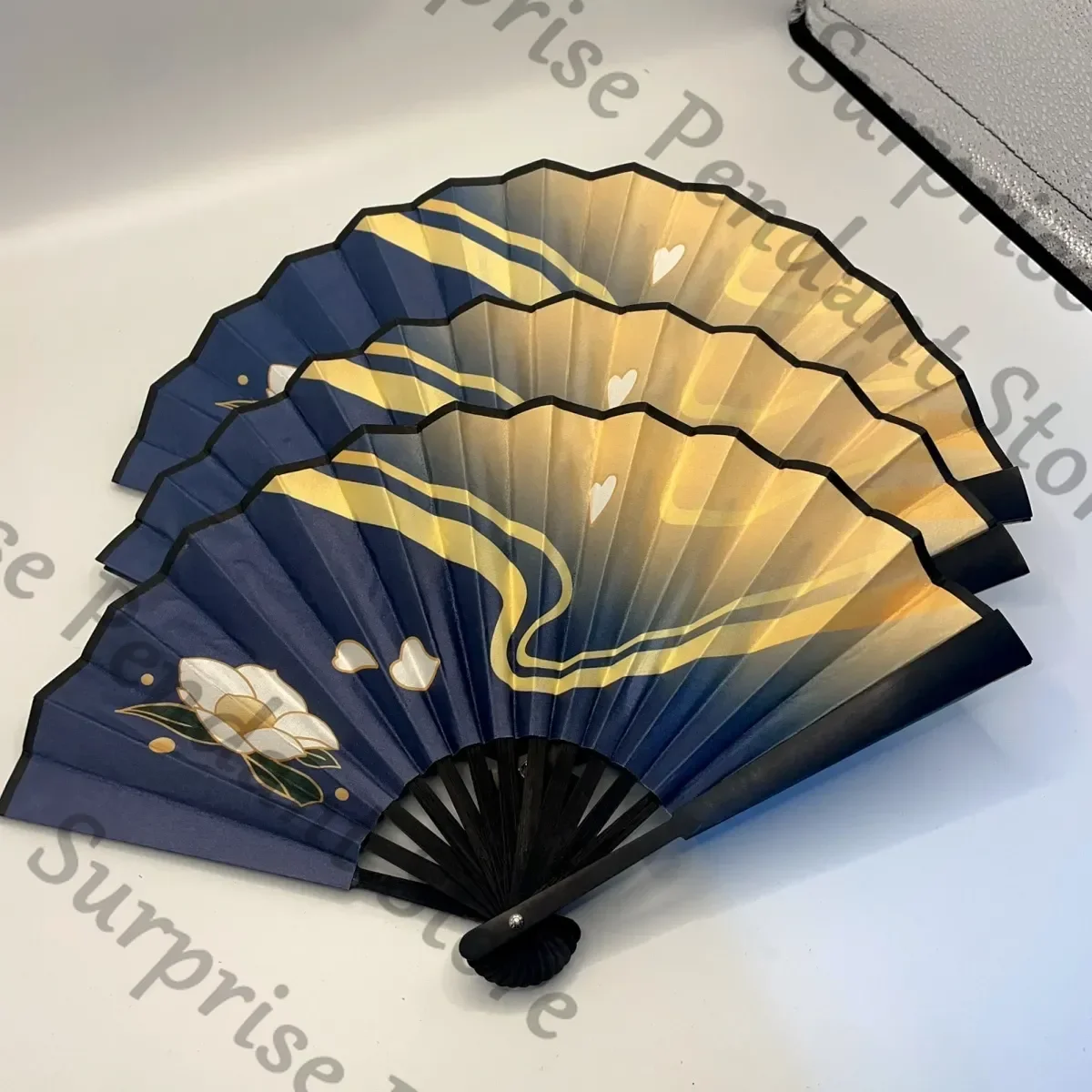 البيع المسبق - Genshin Impact Game Ambitus Kamisato Ayaka مروحة قابلة للطي مطبوعة مزدوجة الوجه كوس مستوى المظهر العالي