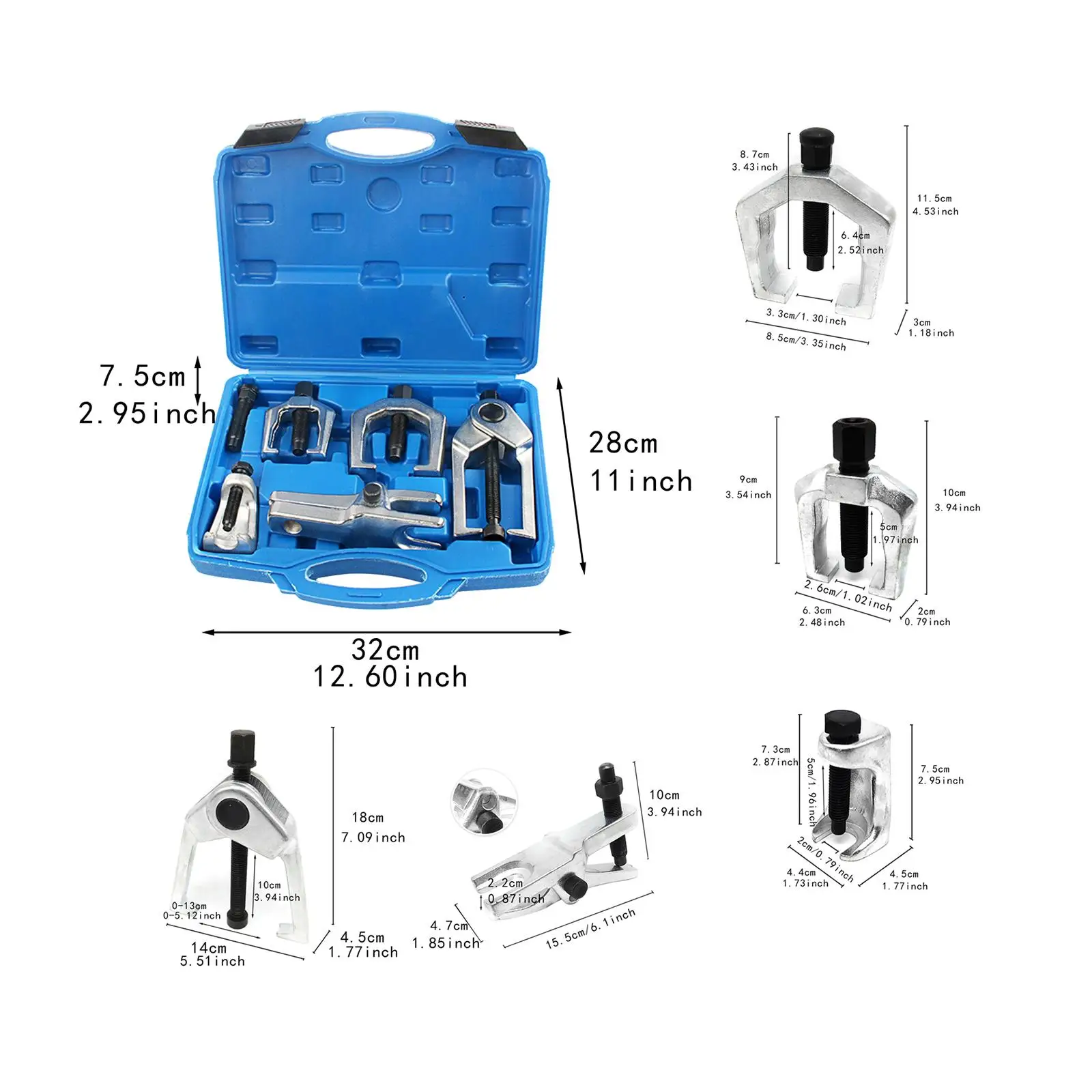 ชุดเครื่องมือปลายด้านหน้า 5 ชิ้นสําหรับ Tie Rod และ Ball Joint Service
