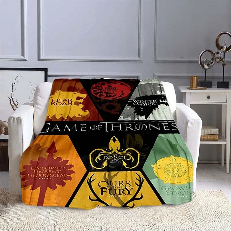 3D Game A Song of Ice and Fire Medieval Throne Power Gift Lunch Blanket Sofa Quilt Home Portable Travel Winter Warm Soft Blanket