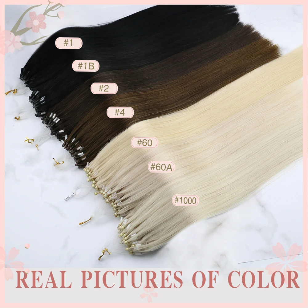 Micro Loop Human Hair Extensions Balayage Blonde 50Gram/Set 1G/S Natural Hair Micro Link Hair Extensions Fusion Pre Bonded
