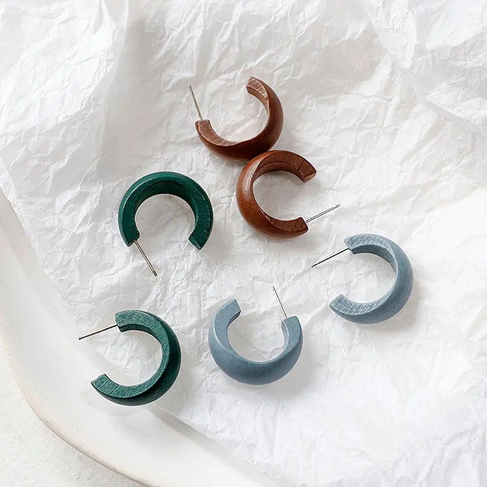 مزاجه شيك القمر C شكل دائرة كبيرة هندسية الإكسسوارات استرخى أقراط مجوهرات الحفلات هوب أقراط