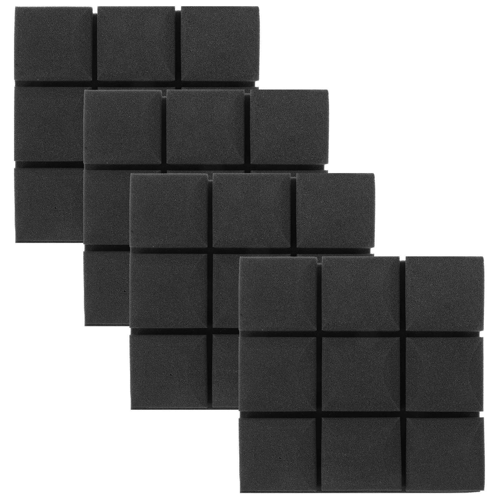 

4 Pcs Black Sound Insulation Cotton 25x25x5cm High Density Fire Retardant Acoustic Panels Recording Studio Home Office Theater