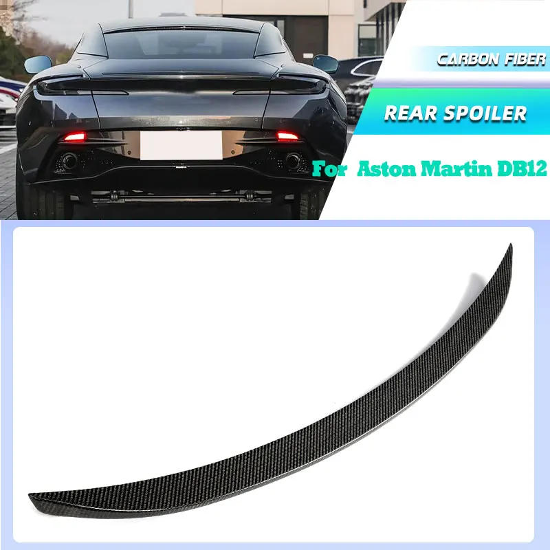 Full Carbon Fiber Car Rear Trunk Spoiler Wings for Aston Martin DB12 2023-2026 Racing Rear Spoiler Boot Trunk Wing Lip Body Kit