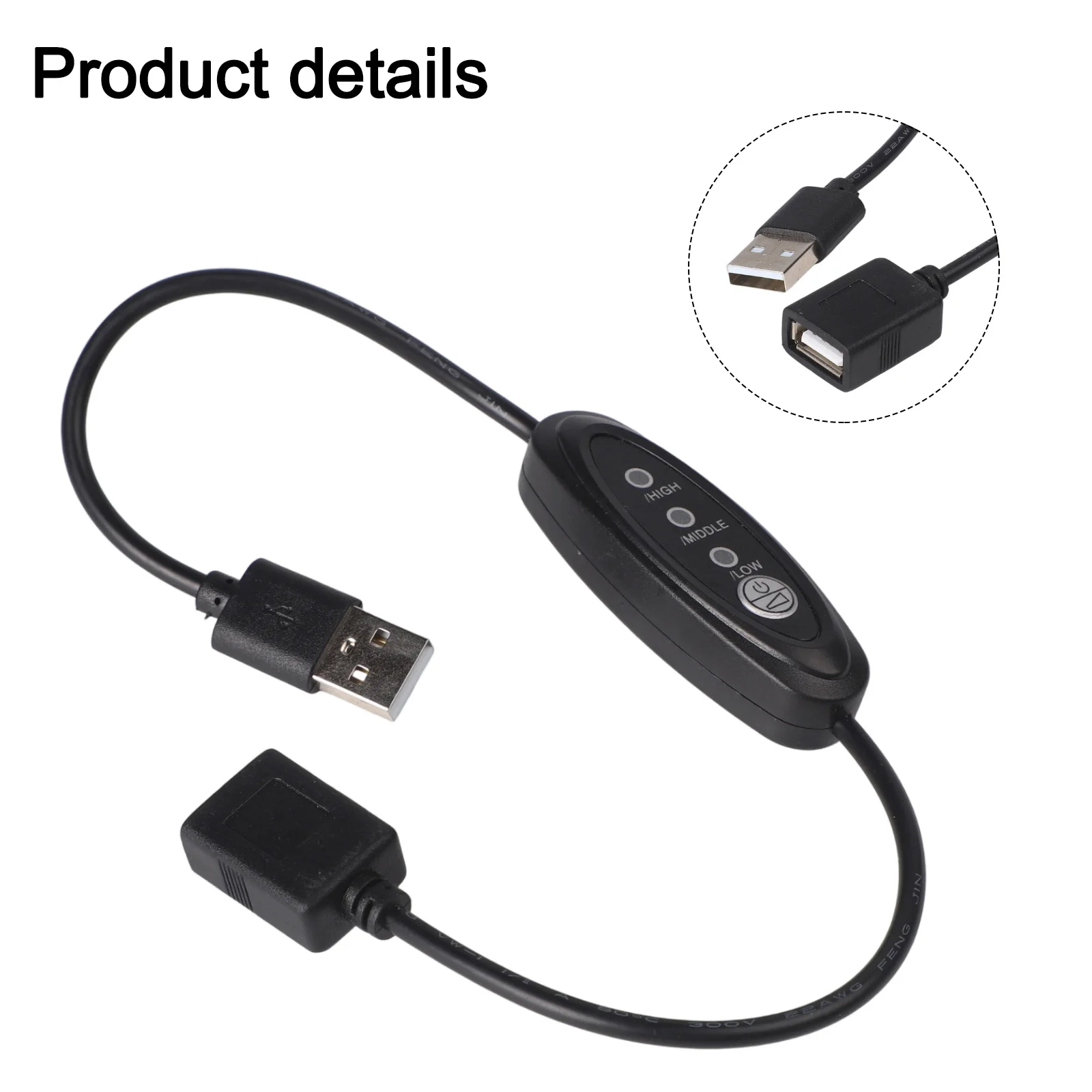 5V USB 3 Control Cable Male To Female Switch Wire For LED Light Fan Motor Massager Power Cord Extension Line