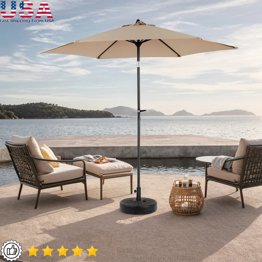 

9FT Outdoor Patio Umbrella with Crank Tilt System Durable Steel Frame Adjustable Height Perfect Backyard Poolside Garden