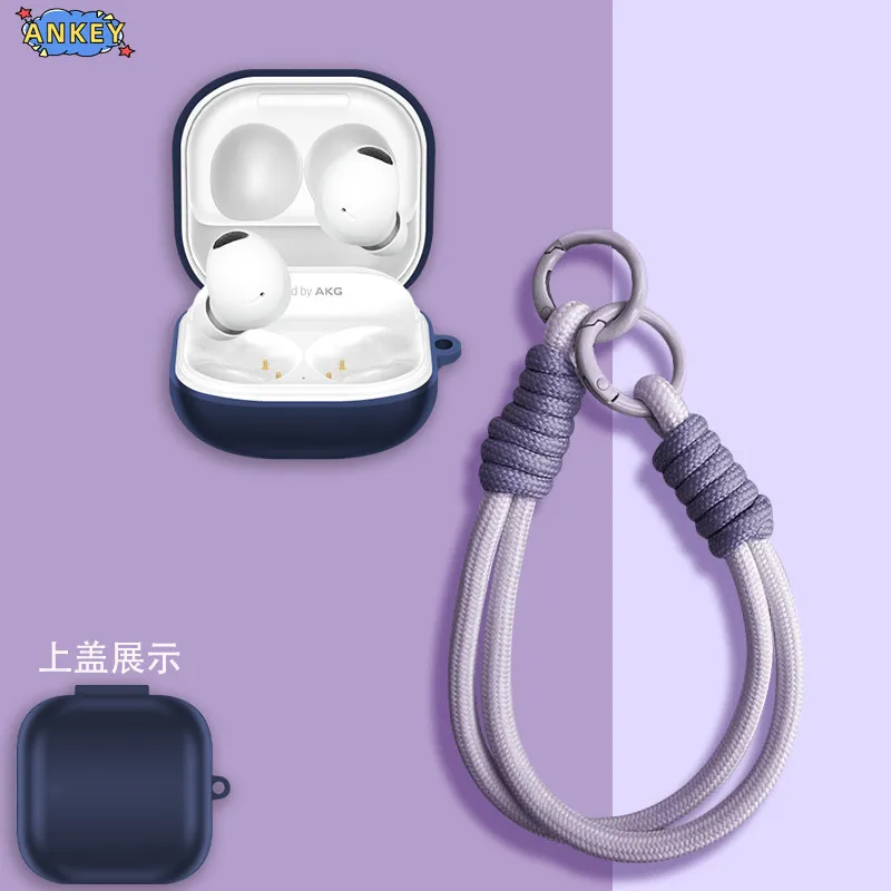 

Чехол для наушников Samsung Galaxy Buds 4 Pro / Buds 4, защитный чехол с нейлоновым ремешком, мягкий чехол-накладка