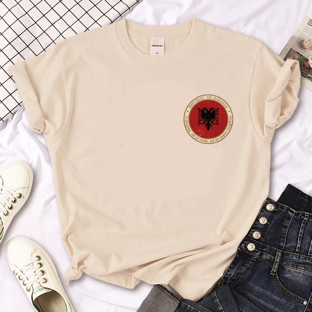 Albania Tee women manga t-shirts girl streetwear Japanese designer clothing