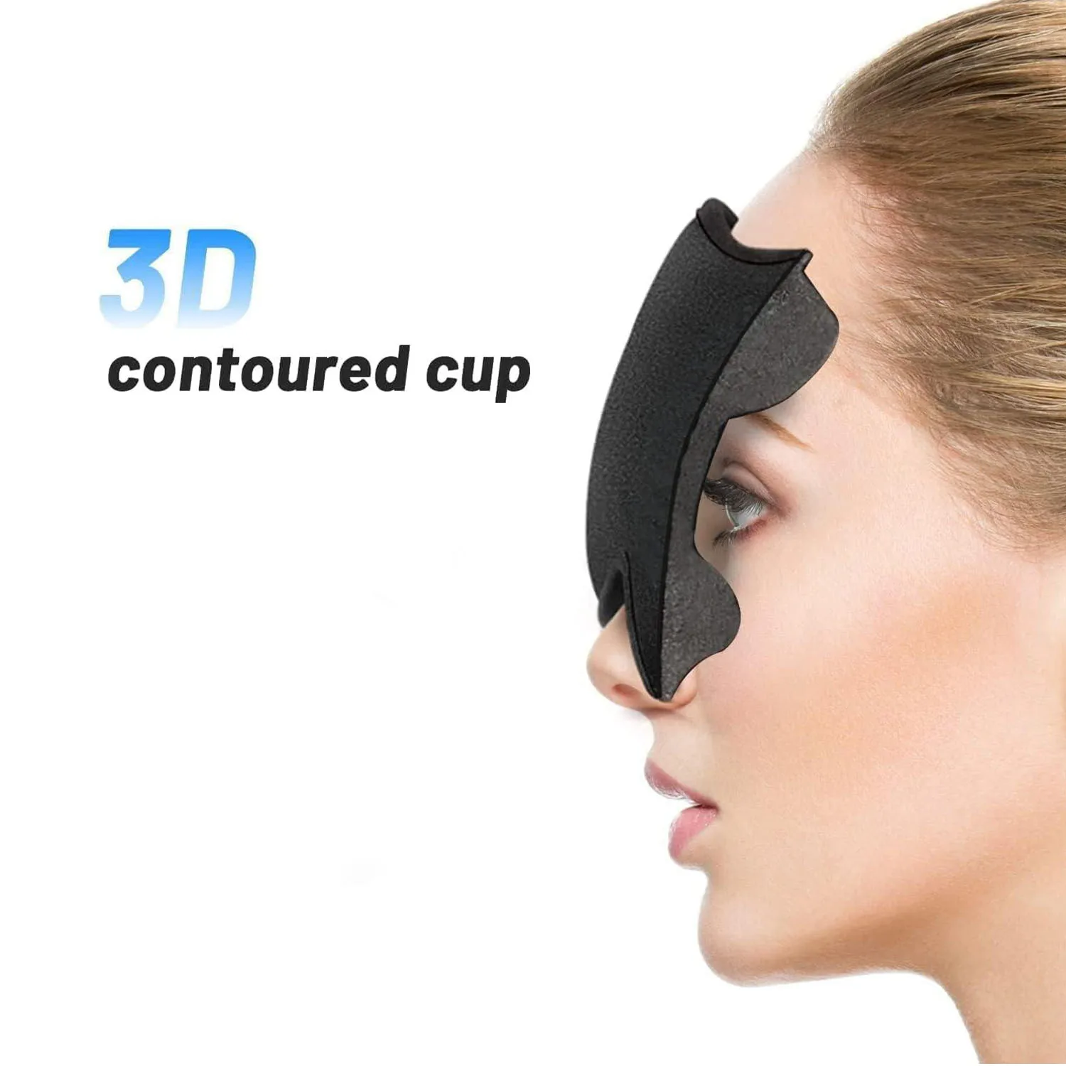 Black Sleep Mask for Men Women 3D Contoured Cup Concave Molded Night Yoga Nap Travel Sleep Eye Mask