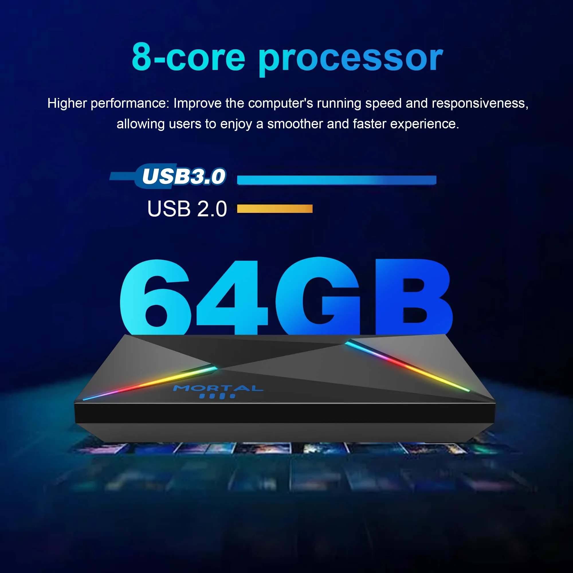 หุ่นยนต์14.0 สมาร์ททีวีกล่อง Youtube Netflix Google Assistant 8K AllwinnerH728 Wifi 6 BT5.0 + กล่องรับสัญญาณหลายภาษา Mortal T9