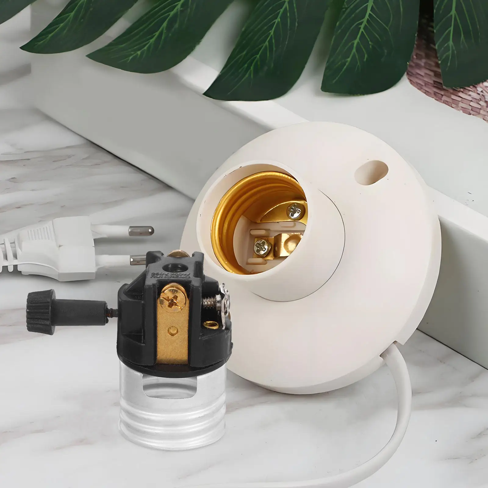 

6Pcs E26 Lamp Socket Holder Aluminum Light Bulb Base Four-Stage Locking Waterproof Dustproof for Ceiling Floor Table Lamp