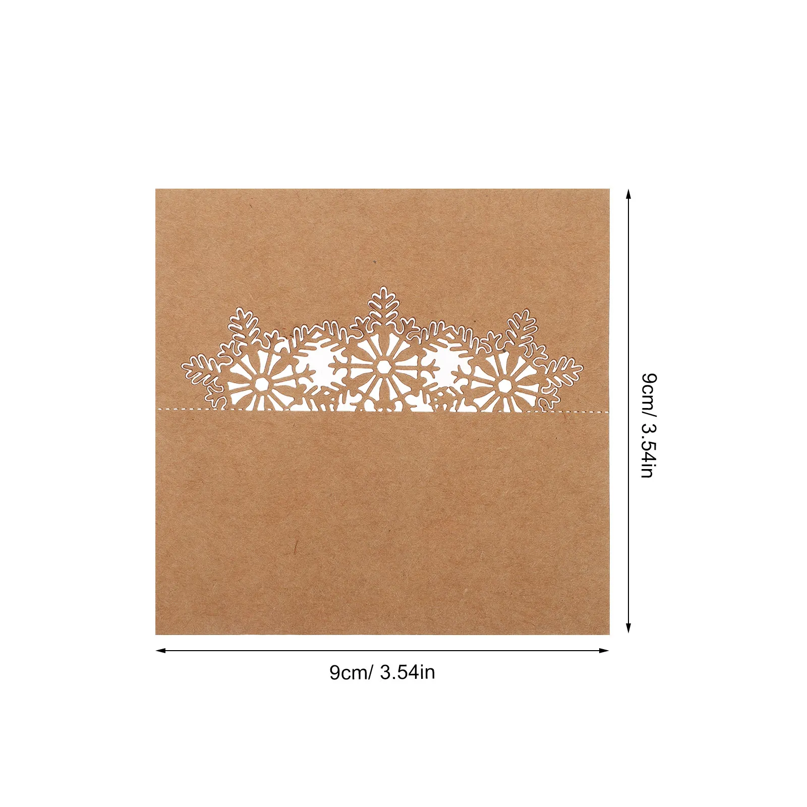50Pcs Brown Kraft Paper Snowflake Place Cards Hollow Cut for Christmas Seating Chart Winter Wedding Holiday Dinner Table Name - view 2