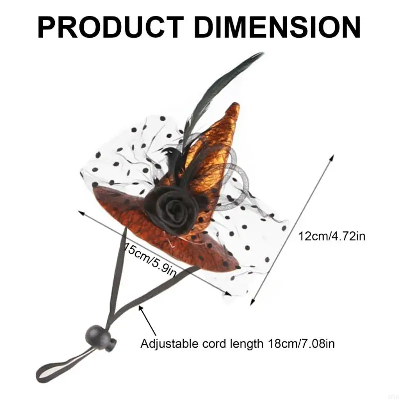 4x7b Pet Witch Hat Halloween Carnivals Photography Dogs Witch Hat with Stretch Rope Rope Cosplay Cosplay Hat for Small Dogs