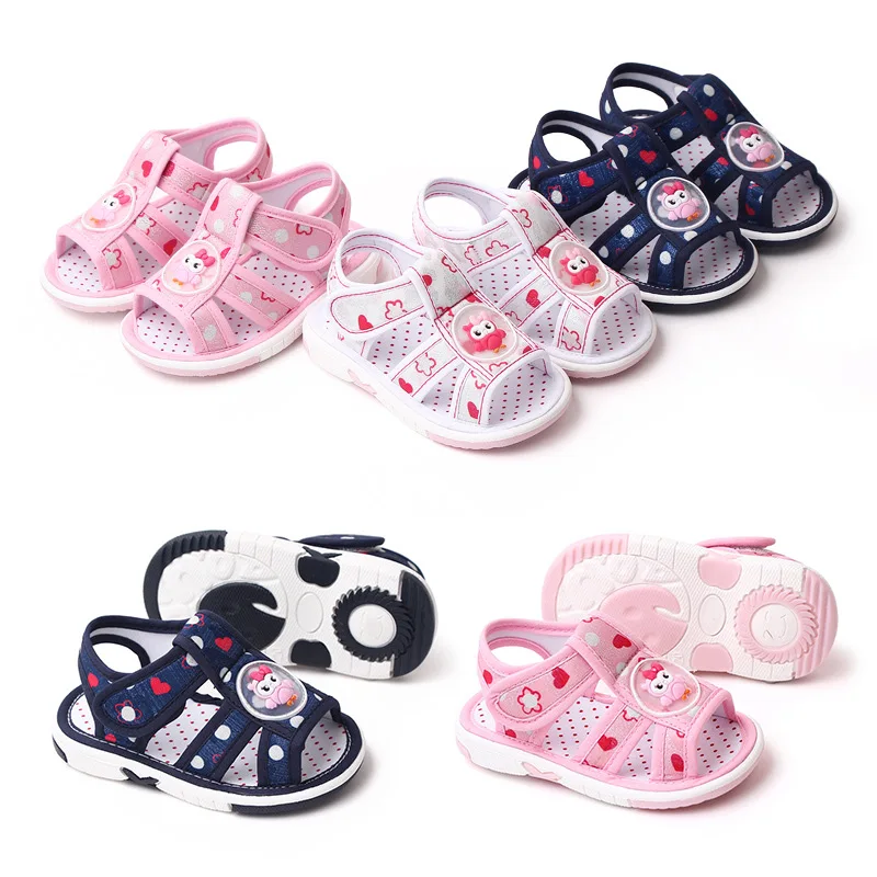 2025  Hot Summer Baby Boy And Girl First Walking Indoor Outdoor Toddler Shoes With High Quality TPR Sole and Squeaky Design 23-9