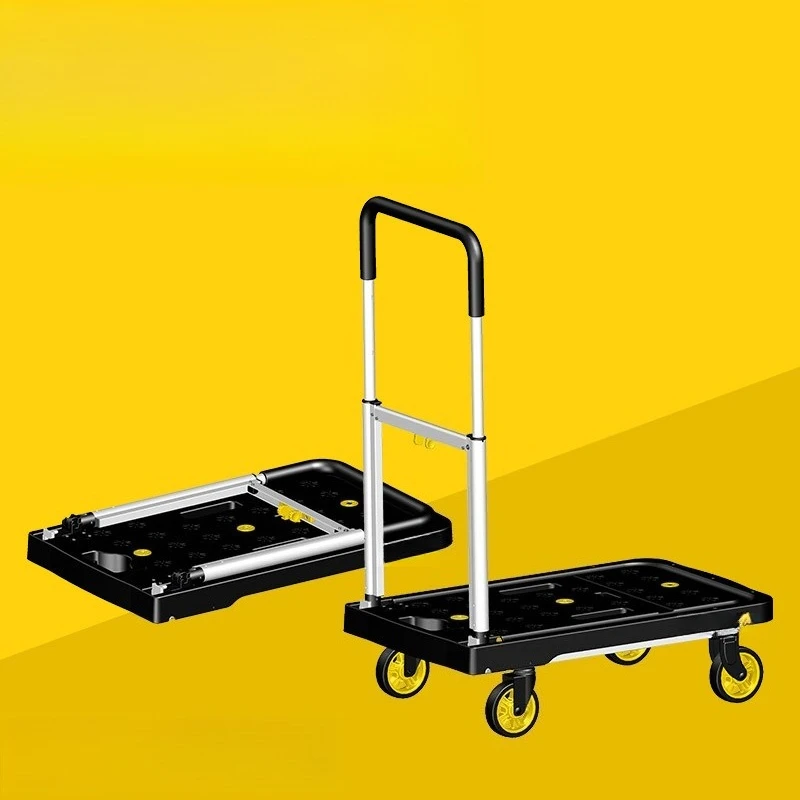 Pull truck handling folding flat trolley, warehousing and handling logistics express trolley