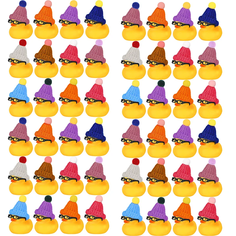 10-100pcs Mini Rubber Ducks with Sunglasses Hats Cruise Rubber Ducks in Bulk Gift Small Bathtub Toy for Party Favor