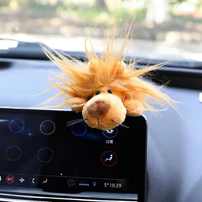 Lion Dashboard Ornaments Dashboard Ornament Stuffed Animal Dashboard Doll Cartoon Lion Collectible Dolls Cute Figure Stuffed