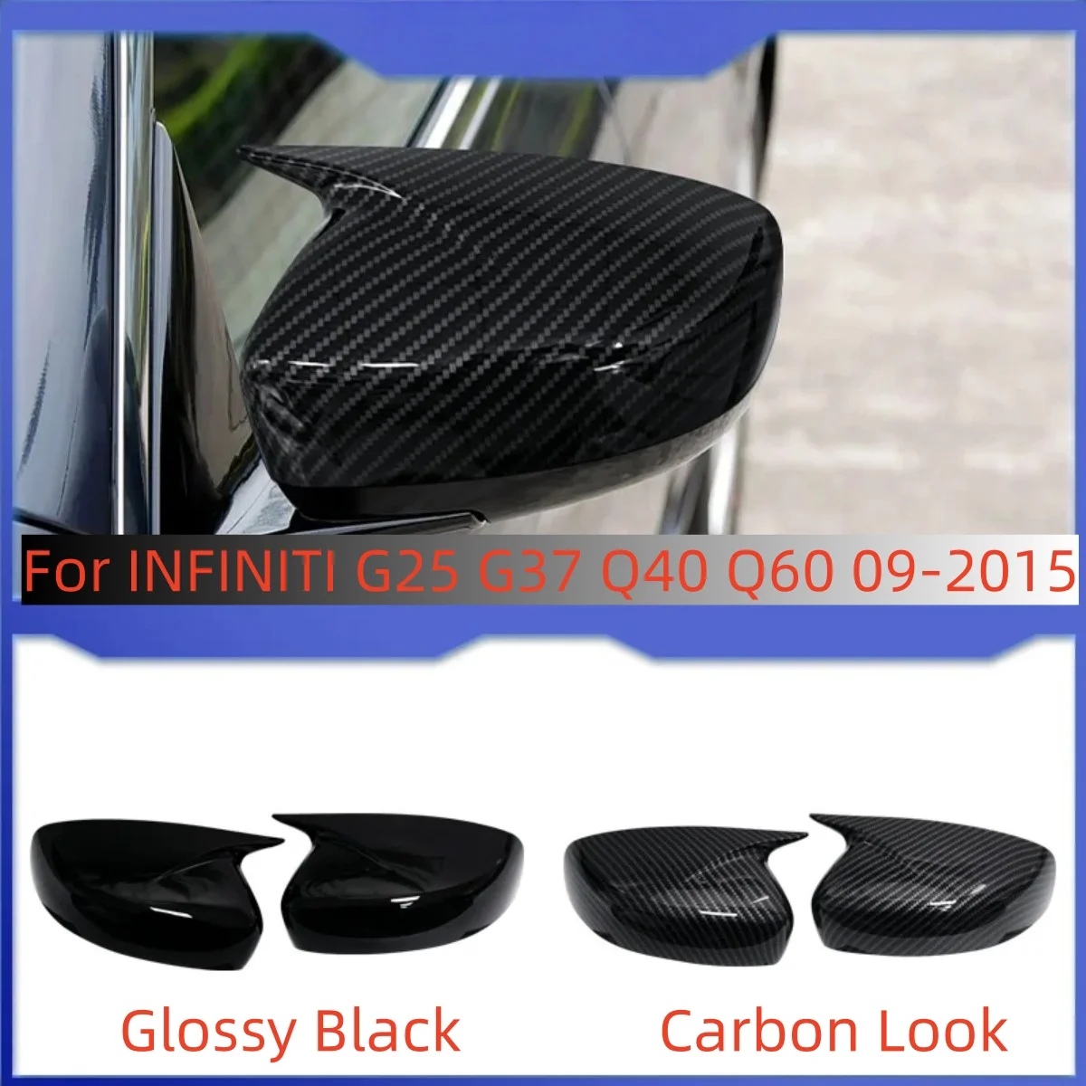 Paar Auto Rückspiegel Abdeckung Seite Für INFINITI G25 G37 Q40 Q60 09-2015 auto seite spiegel abdeckungen flügel kappen außentür spiegel