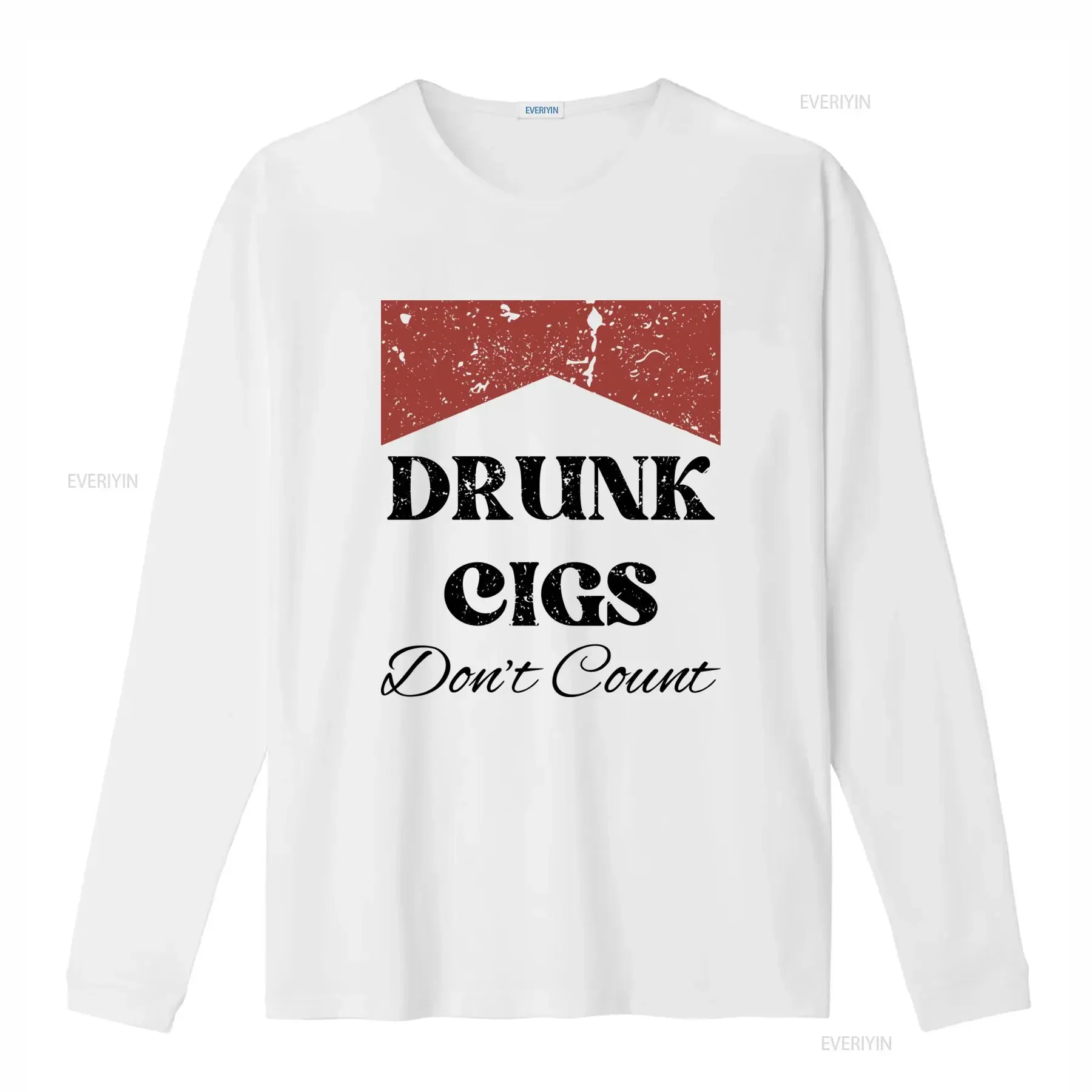 Drunk Cigs Don't Count T Shirt Funny Meme Quirky Design for Humor Fans and Party Enthusiasts vintage Washed homme Versatile