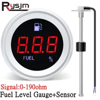 Medidor Digital de nivel de combustible para coche y barco con alarma intermitente con Sensor de nivel de combustible de 0-190ohm, unidad emisora de combustible de 100 ~ 550mm, 12V/24V