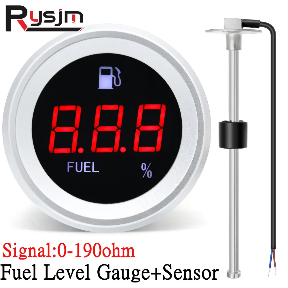 Digital Boat Car Fuel Level Gauge Meter with Flashing Alarm With 0-190ohm Fuel Level Sensor 100~550mm Fuel Sender Unit 12V/24V Digital Boat Car Fuel Level Gauge Meter with Flashing Alarm With 0-190ohm Fuel Level Sensor 100~550mm Fuel Sender Unit 12V/24V