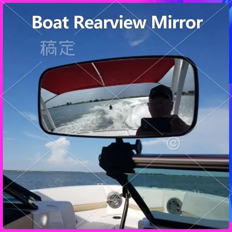 

AUU-Boat Rear View Mirrors Rear View Boat Mirrors T Clamp-On Boat Mirror Large Water Ski Rear View Boat Mirrors Boat Clamp Mirro