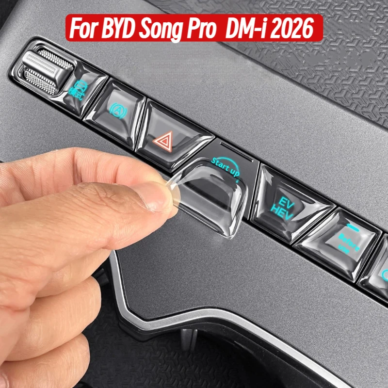 

For BYD Song Pro DM-i 2026 Central Control Button Epoxy Protective Scratch-resistant Sticker Interior Accessories