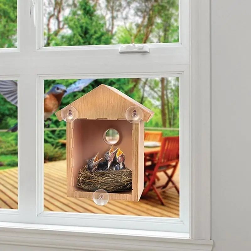 Window Birdhouse Hanging Bird Nest for Cardinals Finch Garden Decor