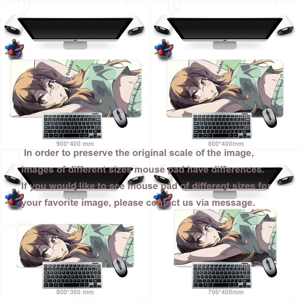 Anime B_Bunny G_Girl S_Senpai MouseMat Overwatch Gamer Sexy Futaba Rio Mouse Pad Large Non-Slip Mousepad Xxl Laptop Keyboard Mat