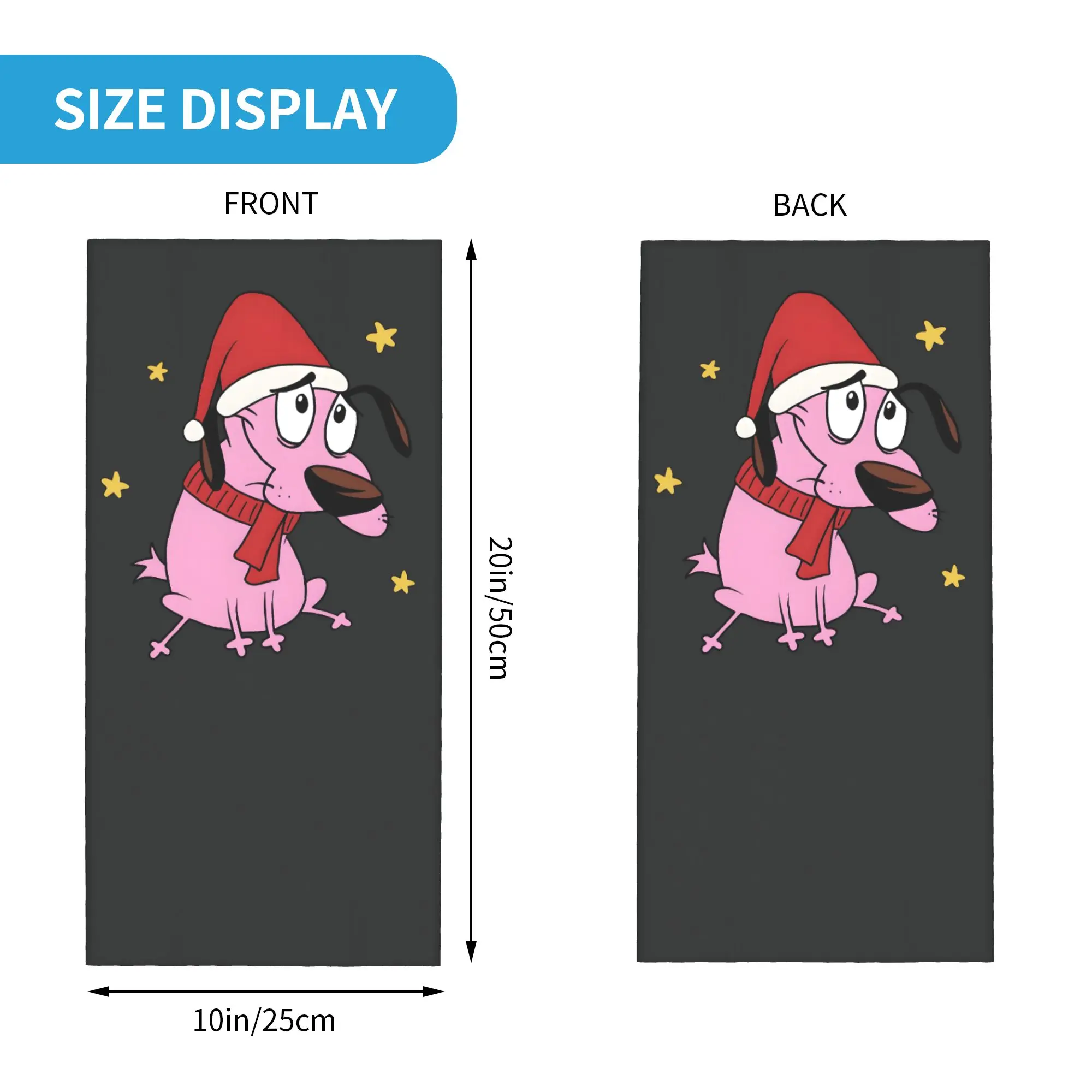Custom C-Courage The Cowardly Dog Bandana Neck Warmer Women Men Winter Hiking Ski Scarf Gaiter Dog Cartoon Face Cover