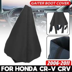 Car Gear Shift Collars Covers PU Leather Gear Stick Shift Shifter Knob Cover Boot Gaiter For Honda CR-V CRV 2006-2011