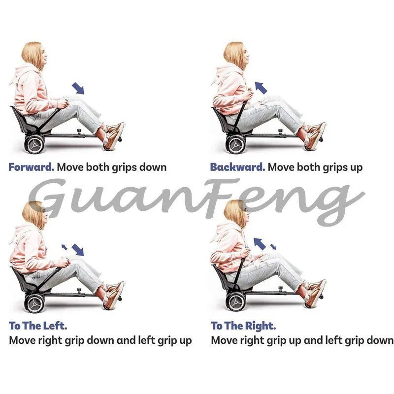 إطار عربة هوفر متوازن للأطفال تحوم كارت ذاتية التوازن ملحقات قابلة للتعديل قطب واحد