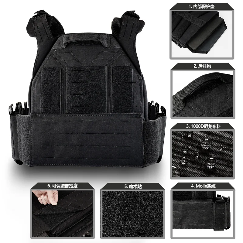 Outdoor Molle Multifunctional Tactical Vest Lightweight CS Fan Hiking Shooting Wild Bees Quick Release Safety Vest