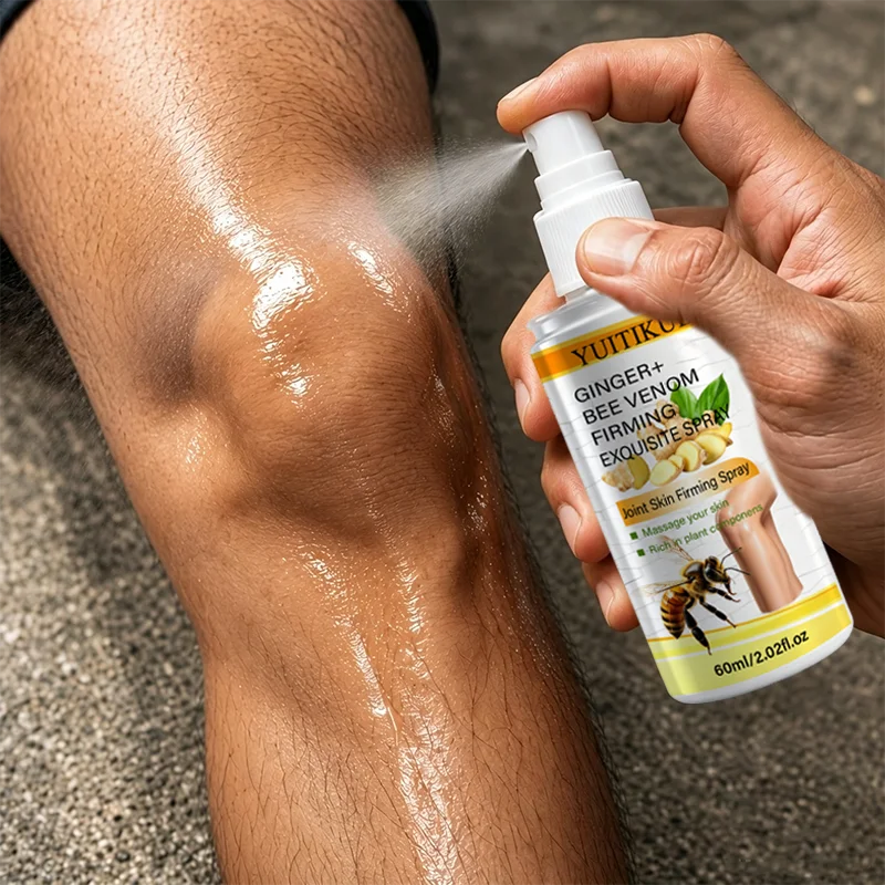 YUITIKUE Ginger Bee Venom Firming Spray 60ml Joint Skin Care Spray Plant Ingredients for Knee Elbow Shoulder Body Joint Care