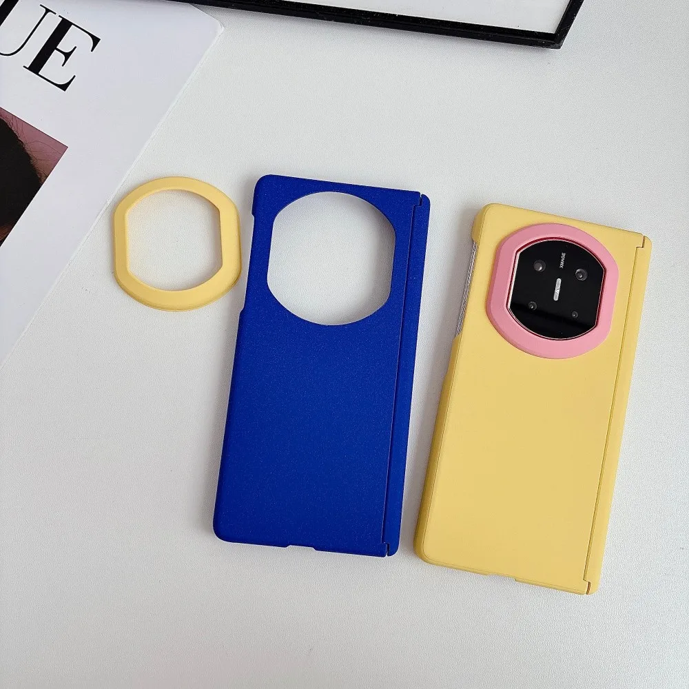Two-Color For HuaWei Mate X7 Phone Case Axis Hinge Protective Pc Solid Color Hard Shell Shockproof (Only Back Cover)