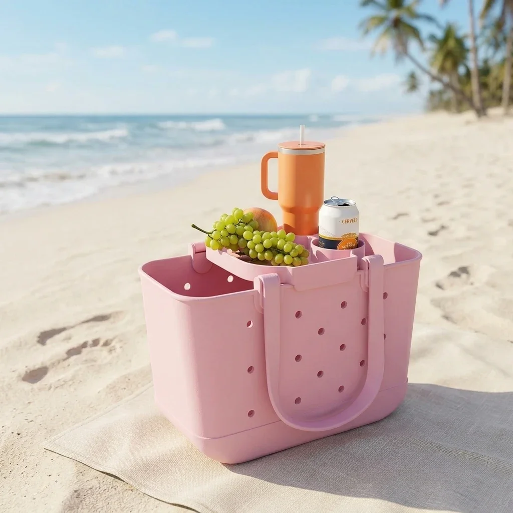Portable Folding Beach Tray Rack Anti Slip Waterproof Beach Storage Tray For Outdoor Activities