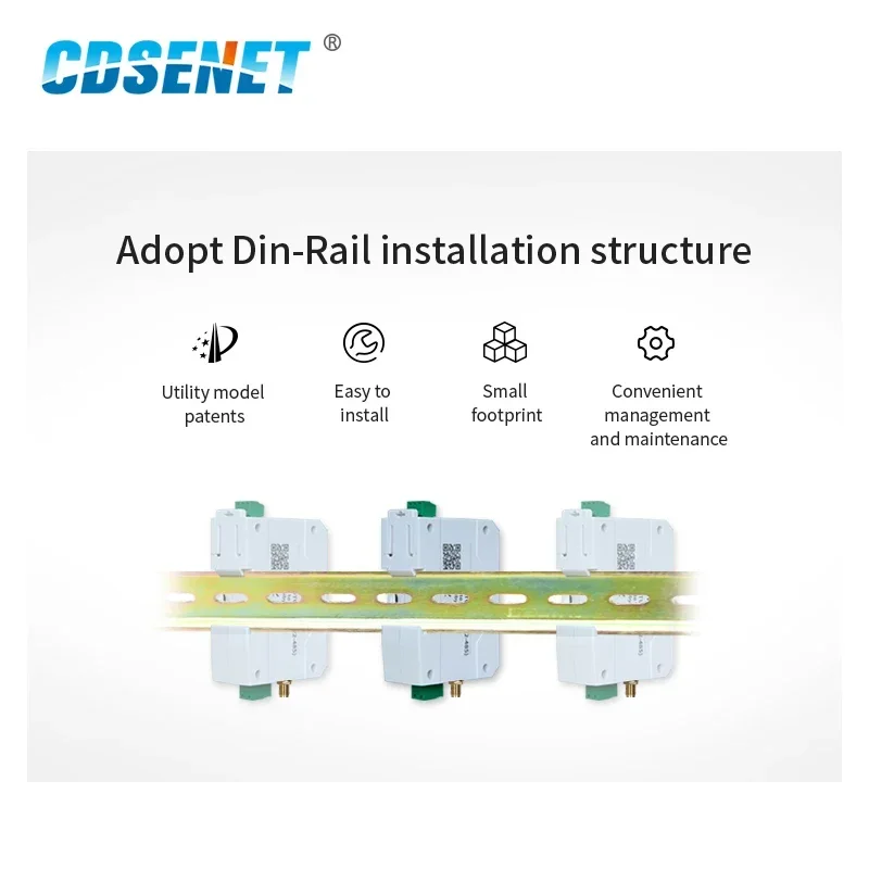 Imagem -02 - Modbus Din-rail High Performance Wireless Data Transmission Relé Lora 433mhz Half Duplex 30dbm 10km Range Rs485 Sx1268